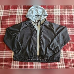 No Boundaries Black and Gray Hooded Jacket